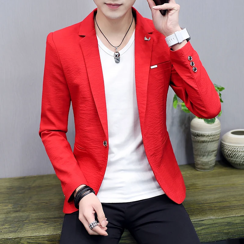 2023 New Leisure Suit Men's Versatile Coat Autumn Korean Fashion Slim Handsome Banquet Host Red Suit Red Terno Masculino
2023 New Leisure Suit Men's Versatile Coat Autumn Korean Fashion Slim Handsome Banquet Host Red Suit Red Terno Masculino