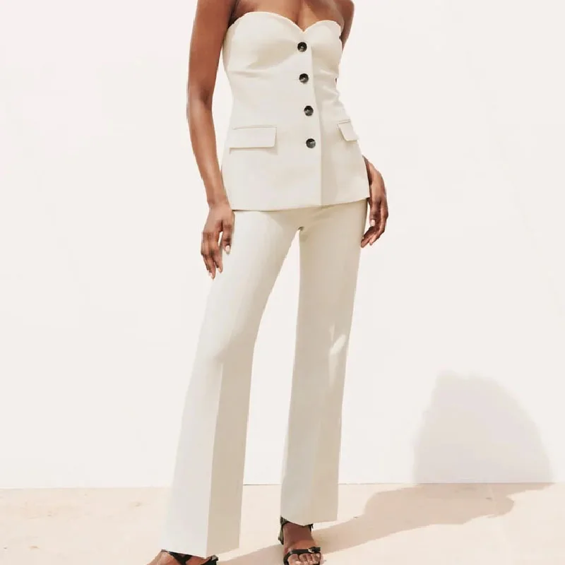 Ladies Suit Summer New Temperament Female Heart-Shaped Collar Flap Underwear Vest All-Match High-Waisted Trousers Slits
Ladies Suit Summer New Temperament Female Heart-Shaped Collar Flap Underwear Vest All-Match High-Waisted Trousers Slits