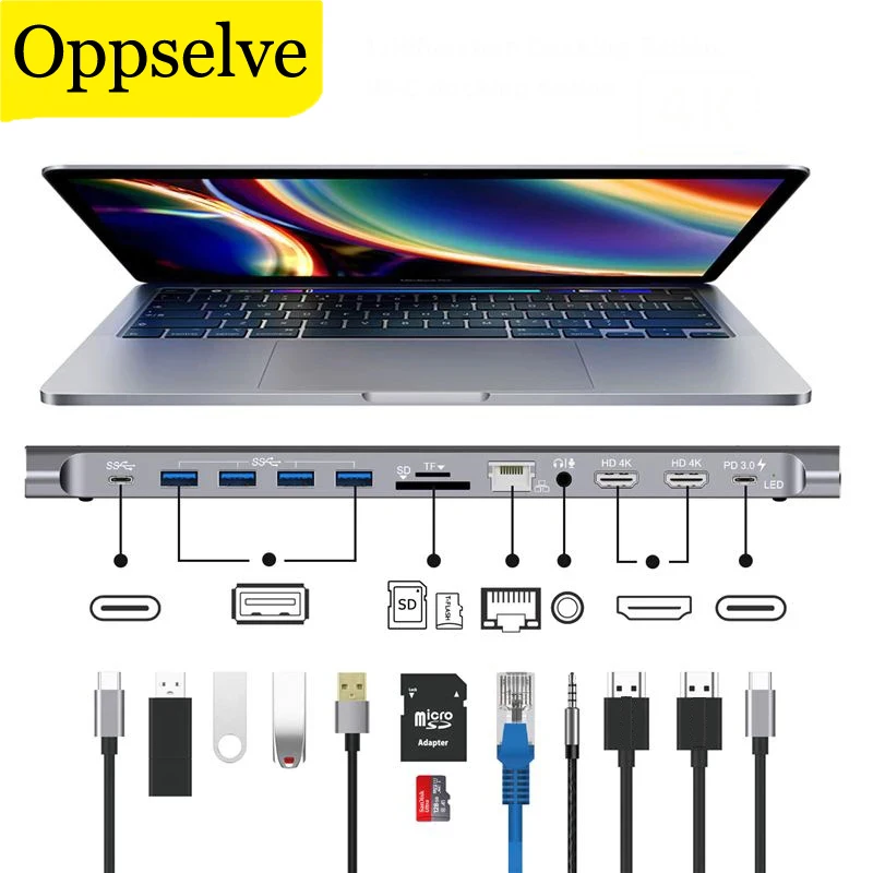 USB Type C HUB to USB 3.0 HDMI-compatible RJ45 USB HUB for MacBook Pro PD 3.5mm Aux Adapter USB Splitter USB Adapter For Lenovo
USB Type C HUB to USB 3.0 HDMI-compatible RJ45 USB HUB for MacBook Pro PD 3.5mm Aux Adapter USB Splitter USB Adapter For Lenovo
