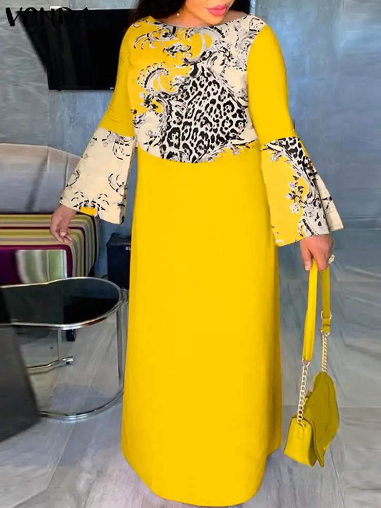 VONDA Bohemian Maxi Party Dress 2022 Autumn Long Flare Sleeve Printed Sundress Casual Loose Vintage Satin Silk Vestidos Robe
VONDA Bohemian Maxi Party Dress 2022 Autumn Long Flare Sleeve Printed Sundress Casual Loose Vintage Satin Silk Vestidos Robe