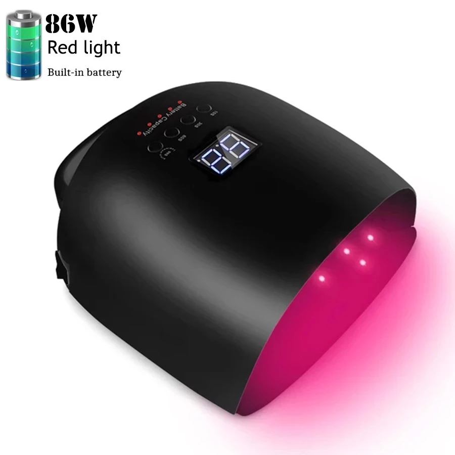 High power home Led 86W rechargeable nail light with handle Red LED cordless gel polishing dryer Wireless UV nail light
High power home Led 86W rechargeable nail light with handle Red LED cordless gel polishing dryer Wireless UV nail light
