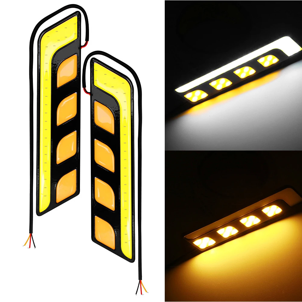 2PCS LED DRL Car Daytime Running Light DC 12V 6000K-8000K White & Amber Indicator Lamp Auto Headlight Strip Turn Signal Light
2PCS LED DRL Car Daytime Running Light DC 12V 6000K-8000K White & Amber Indicator Lamp Auto Headlight Strip Turn Signal Light