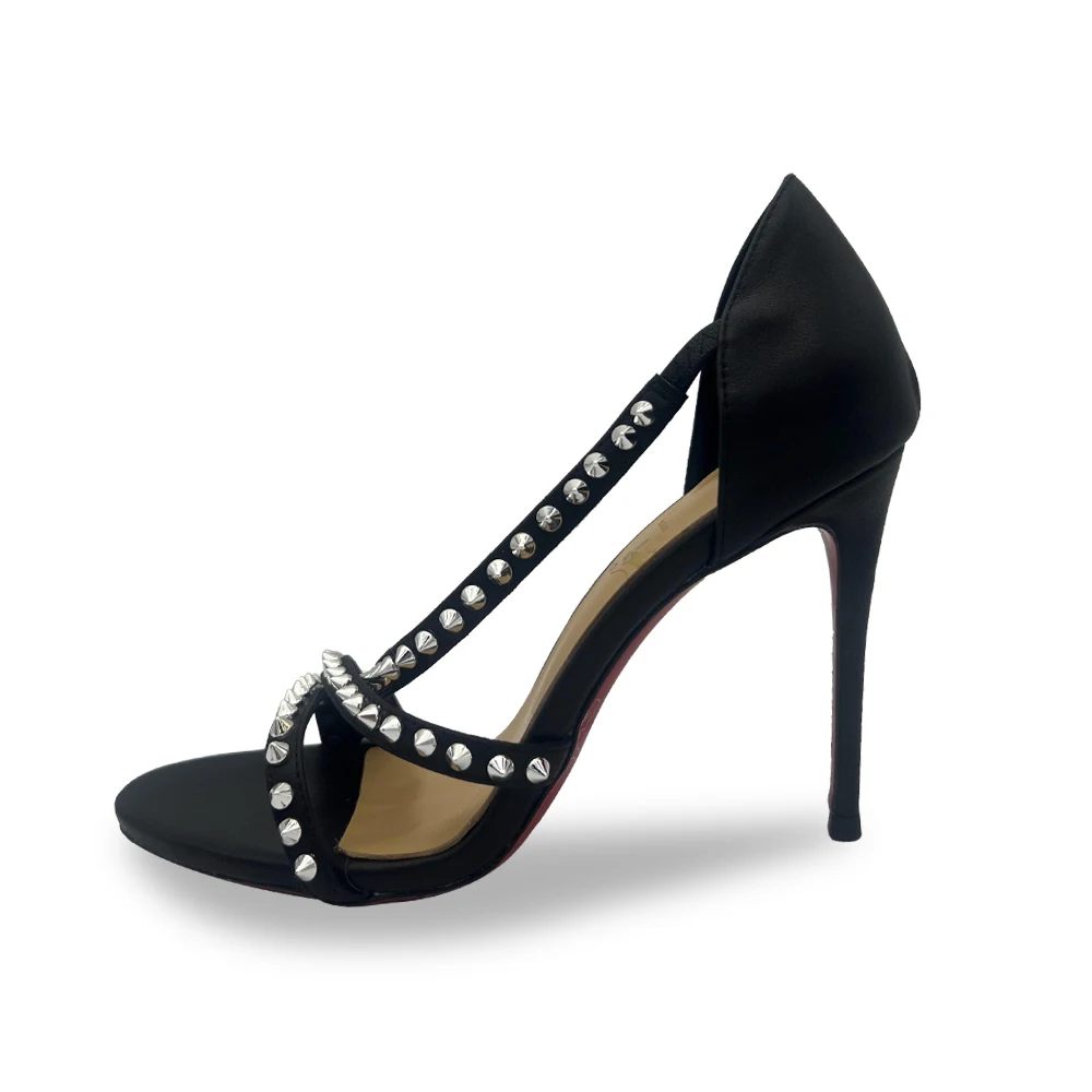 Luxury Designer Rivets Sandals Heels Red Bottom Open Toe Side Hollow Stiletto Thin Heel For Sexy Women Wedding Party Dress Shoes
Luxury Designer Rivets Sandals Heels Red Bottom Open Toe Side Hollow Stiletto Thin Heel For Sexy Women Wedding Party Dress Shoes