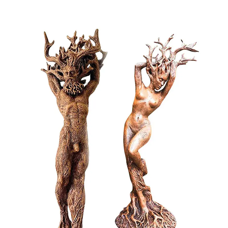 

Forest Goddess Statue Tree God Statue Couple Statue Resin Figurine Garden Sculpture Collecting Handicraft Ornament Home Decor