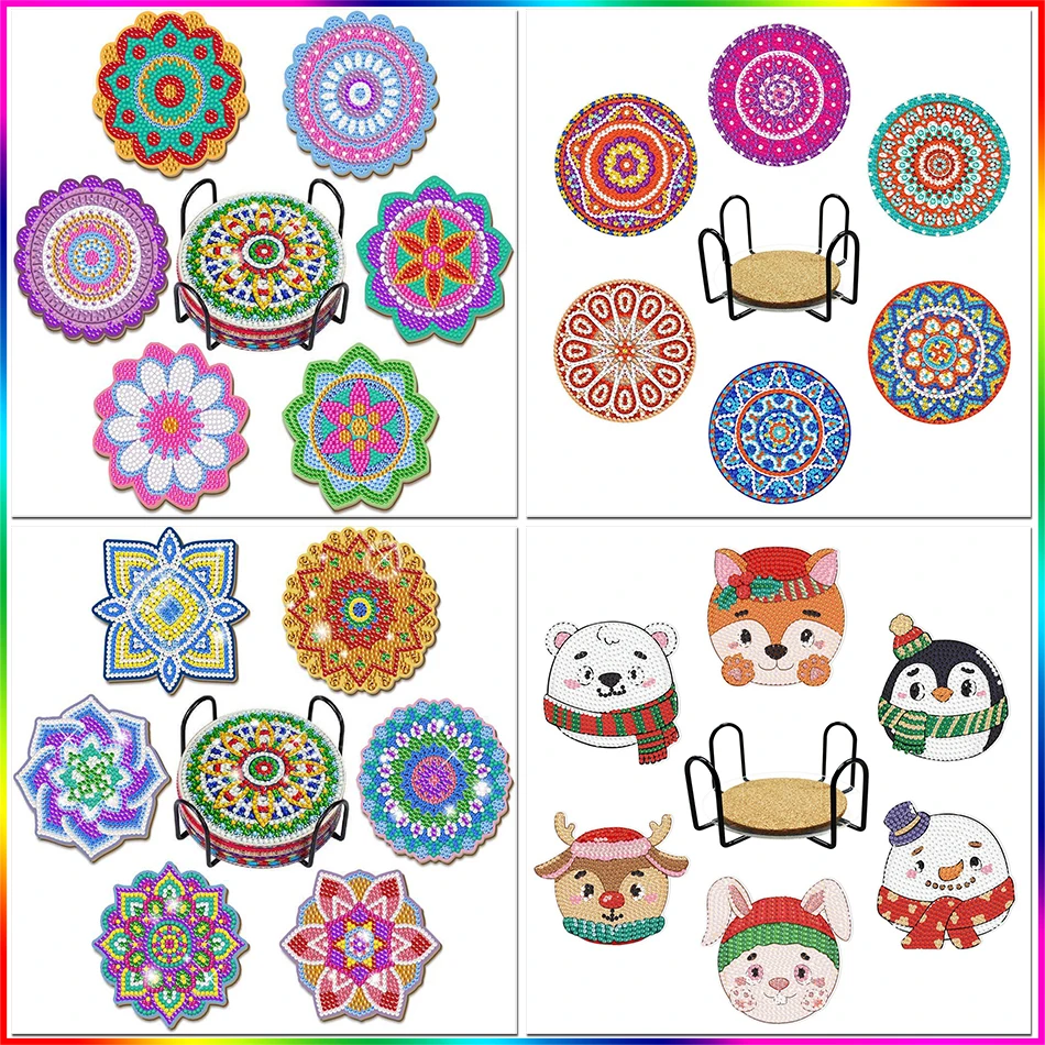 PhotoCustom 6pcs DIY 5D Diamonds Painting Coaster Kit Cat Animals Embroidery Cup Cushion With Rack Table Placemat Mat Kitchen
PhotoCustom 6pcs DIY 5D Diamonds Painting Coaster Kit Cat Animals Embroidery Cup Cushion With Rack Table Placemat Mat Kitchen
