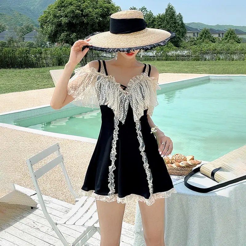 2021 New Sexy Black One Piece Swimsuit Women Aesthetic Bathing Suit Chic Hot Spring Swimming Skirt
2021 New Sexy Black One Piece Swimsuit Women Aesthetic Bathing Suit Chic Hot Spring Swimming Skirt
