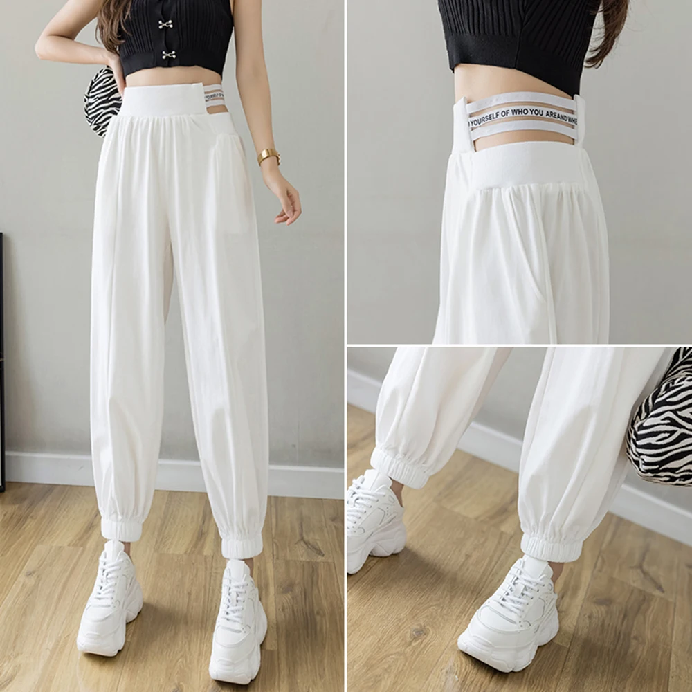 Korean New Harajuku Casual Loose Harem Pants Vintage High Waist Hollow Out Trouser Elastic Waist Overalls Tie Feet Pants
Korean New Harajuku Casual Loose Harem Pants Vintage High Waist Hollow Out Trouser Elastic Waist Overalls Tie Feet Pants