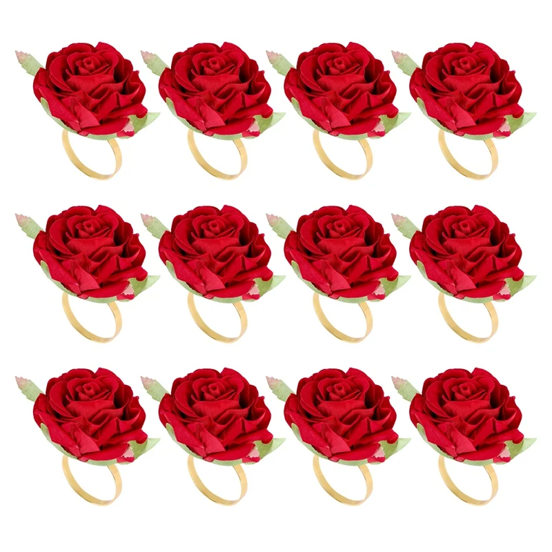 HOT SALE 12 PCS Red Rose Shape Towel Buckle Napkin Ring Wedding Party Valentine's Day Hotel Table Decor Metal Gold Napkin Holder
HOT SALE 12 PCS Red Rose Shape Towel Buckle Napkin Ring Wedding Party Valentine's Day Hotel Table Decor Metal Gold Napkin Holder