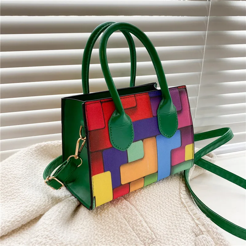 Mini Small Square Bag 2022 Summer Contrasting Geometric Pattern Women's Handbag Ladies Quality PU Leather Shoulder Messenger Bag
Mini Small Square Bag 2022 Summer Contrasting Geometric Pattern Women's Handbag Ladies Quality PU Leather Shoulder Messenger Bag
