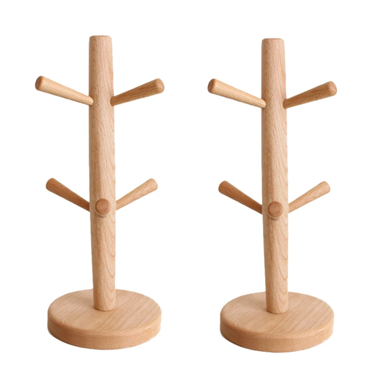 2 Pcs Wood Mug Rack Tree,Coffee Cup Holder With 6 Hooks,Coffee Mug Stand For Kitchen Counter,Tea Cups Holder,Cup Dryer
2 Pcs Wood Mug Rack Tree,Coffee Cup Holder With 6 Hooks,Coffee Mug Stand For Kitchen Counter,Tea Cups Holder,Cup Dryer