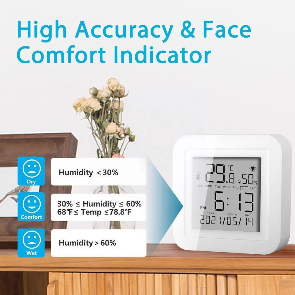 New Wifi Remote Control Humidity Sensor Usb Power With Life Display Tuya Lcd Screen Control With Works App Alexa Sma K6t5
New Wifi Remote Control Humidity Sensor Usb Power With Life Display Tuya Lcd Screen Control With Works App Alexa Sma K6t5