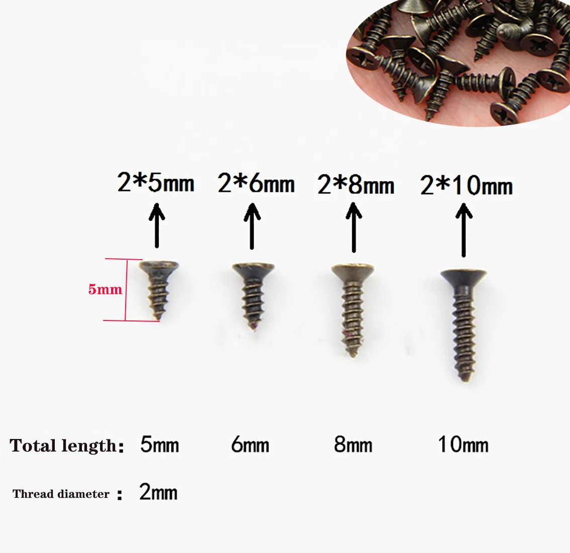 100Pcs M2 Flat Head Philips Self Tapping Small Screws Iron Cross Countersunk Tapping Wood Screw Length 5/6/8/10mm
100Pcs M2 Flat Head Philips Self Tapping Small Screws Iron Cross Countersunk Tapping Wood Screw Length 5/6/8/10mm