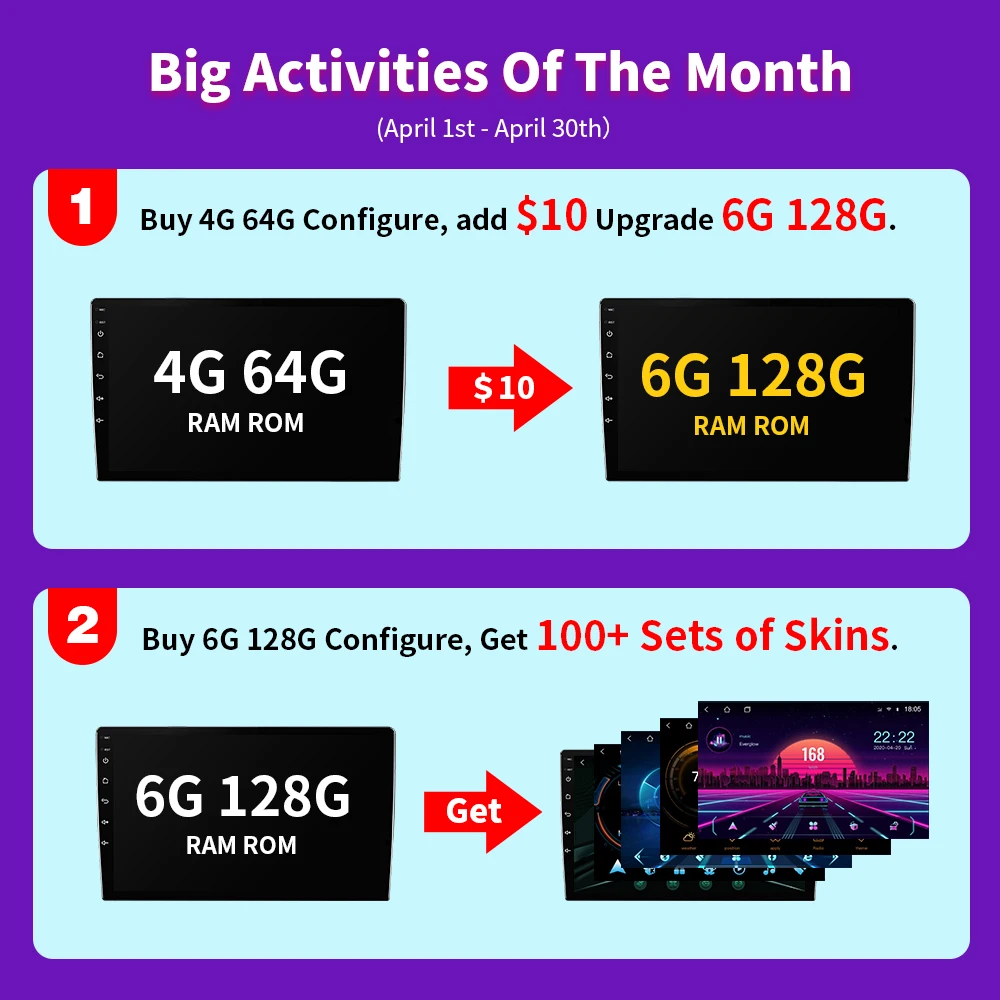 Extra Fee (4G 64G upgrade 6G 128G)just use for T10 9 inch &10 inch car Car radio ,tesla car radio can not fit
Extra Fee (4G 64G upgrade 6G 128G)just use for T10 9 inch &10 inch car Car radio ,tesla car radio can not fit