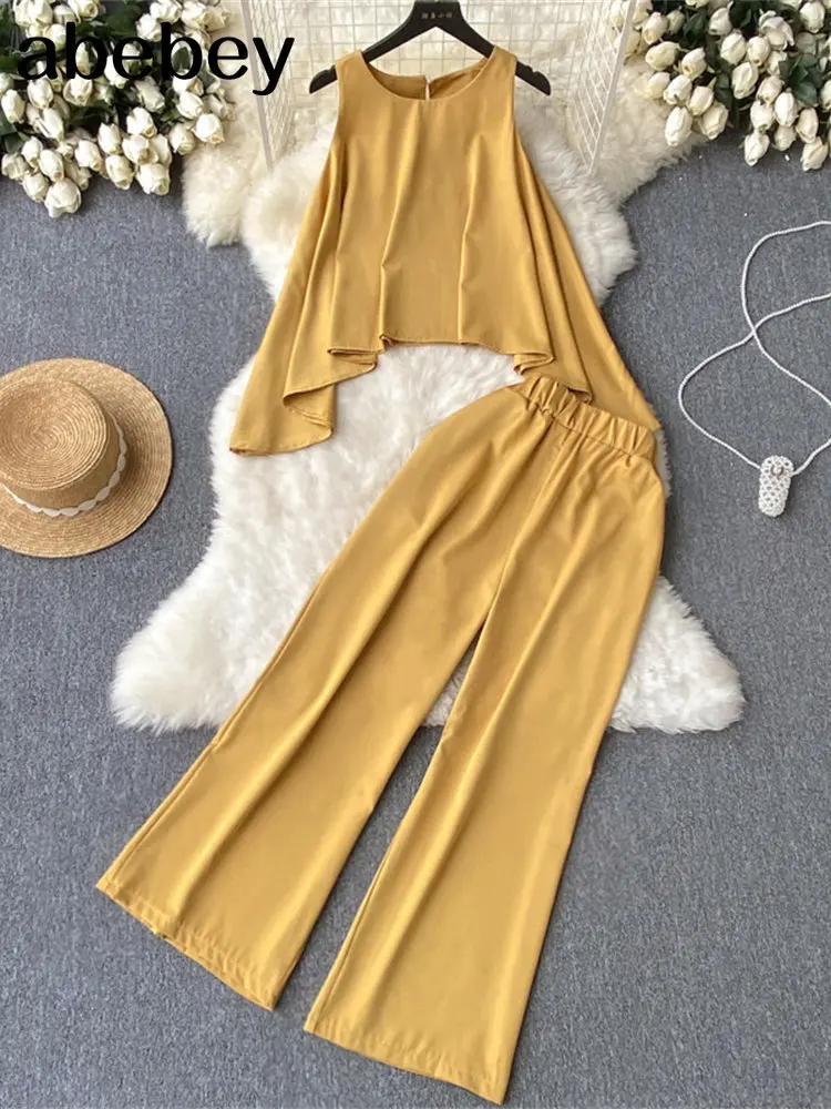 Women Chiffon Summer Two Pieces Suits Off the Shoulder Sexy Top+Wide Legs Long Pants Fashion Loose OL Casual Sets 
Women Chiffon Summer Two Pieces Suits Off the Shoulder Sexy Top+Wide Legs Long Pants Fashion Loose OL Casual Sets