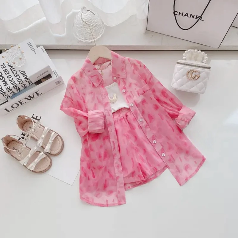 Spring Autumn Baby Clothes Girl Pink Leopard Sun-proof Coat + Shorts 2pcs 2-7T Girls Casual Clothing Suits Girl Toddler Costume
Spring Autumn Baby Clothes Girl Pink Leopard Sun-proof Coat + Shorts 2pcs 2-7T Girls Casual Clothing Suits Girl Toddler Costume
