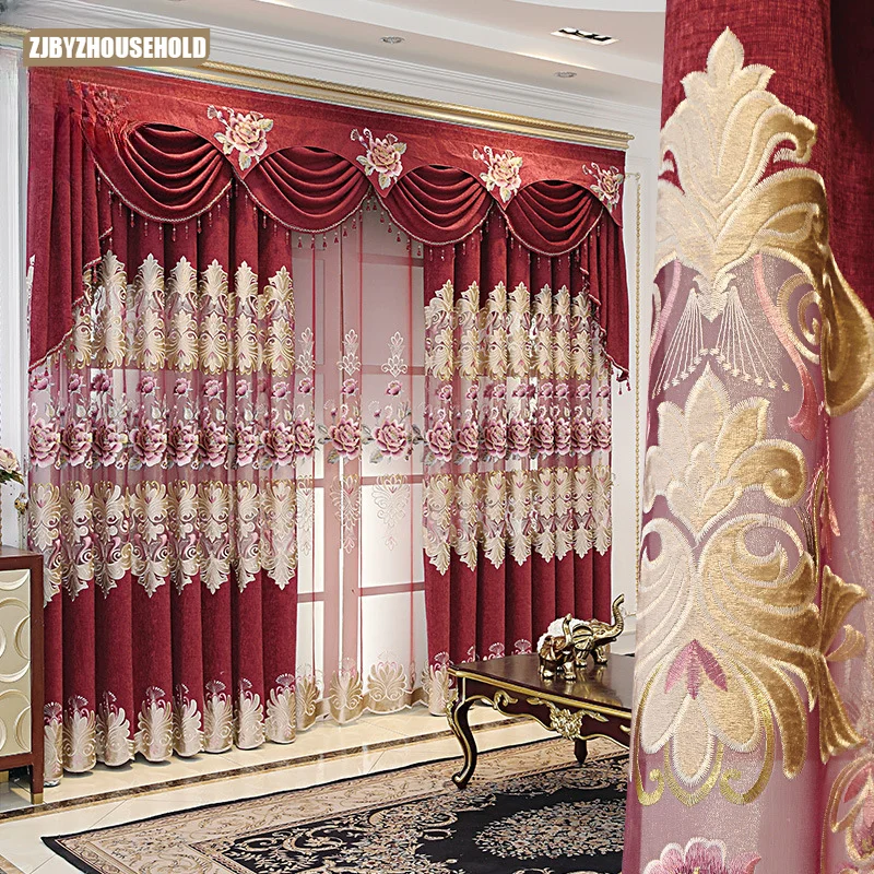 European Style Curtains for Living Dining Room Bedroom Light Luxury Snowy Embroidered Curtains Red Curtain Valance Curtain Tulle
European Style Curtains for Living Dining Room Bedroom Light Luxury Snowy Embroidered Curtains Red Curtain Valance Curtain Tulle