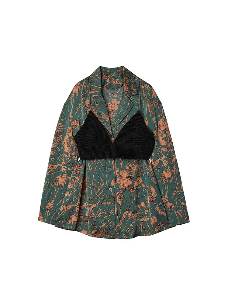 Women Vintage Floral Print Ladies Tops Long Sleeve Casual Blouse Female+Pit Strip Small Sling Vest 2 Piece Set
Women Vintage Floral Print Ladies Tops Long Sleeve Casual Blouse Female+Pit Strip Small Sling Vest 2 Piece Set