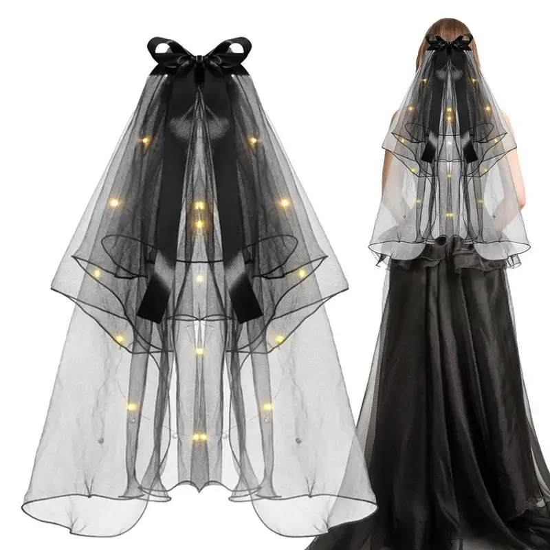 Black Bridal Veils With Comb Short Two Layer Elegant Vintage Wedding Veils For Bride Cosplay Costume Hair Accessories For Party
Black Bridal Veils With Comb Short Two Layer Elegant Vintage Wedding Veils For Bride Cosplay Costume Hair Accessories For Party