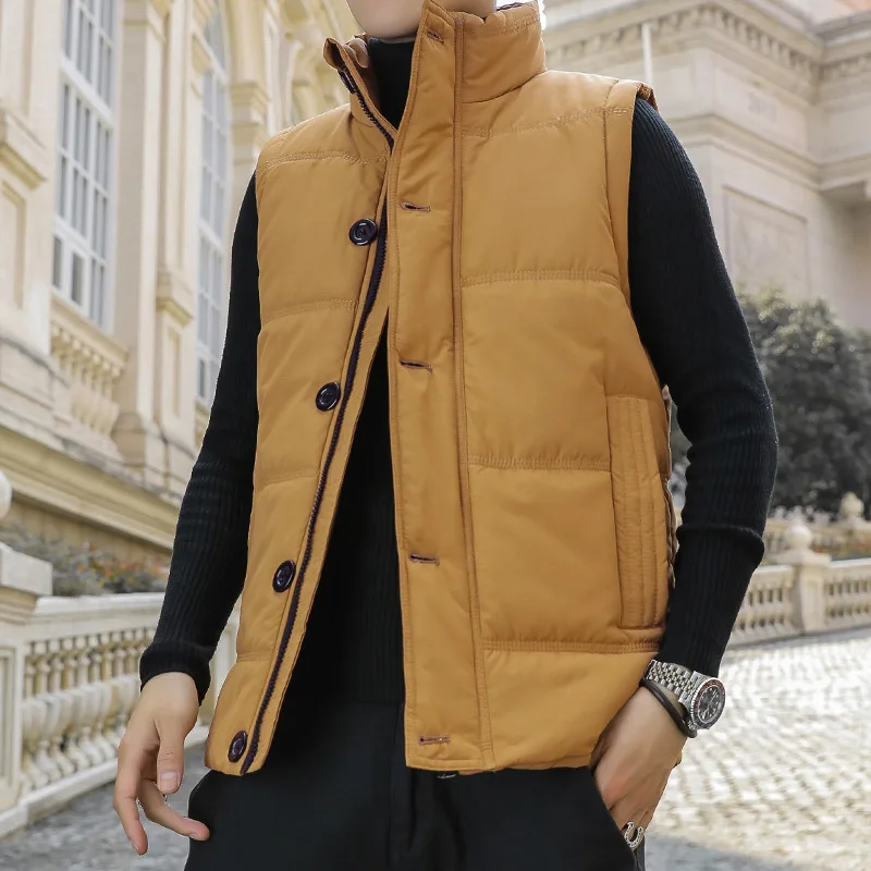 Casual Sleeveless Jacket Autumn Winter Men Warm Buttons Mens Vest Jacket Thick Sleeveless Men's Vest Gilet Clothing Quality vest
Casual Sleeveless Jacket Autumn Winter Men Warm Buttons Mens Vest Jacket Thick Sleeveless Men's Vest Gilet Clothing Quality vest