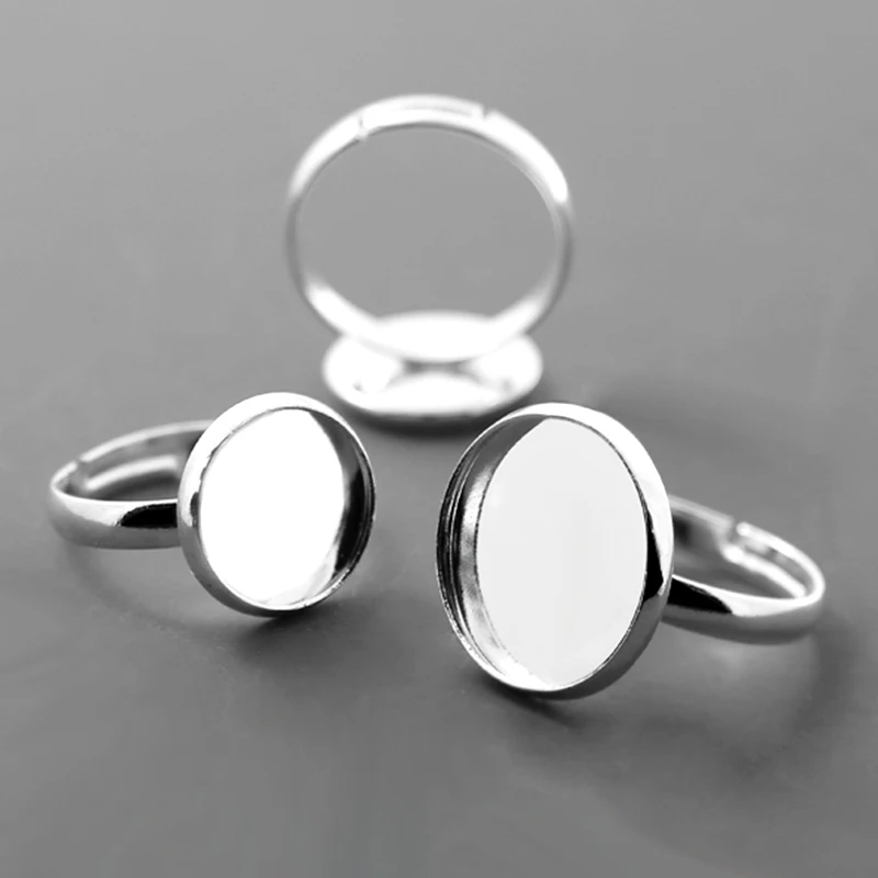 20pcs Wholesale Silver Plated Ring Setting Base Jewelry Findings with Inner 10/12/14/16/18/20mm Tray For Glass Cabochons/Domes
20pcs Wholesale Silver Plated Ring Setting Base Jewelry Findings with Inner 10/12/14/16/18/20mm Tray For Glass Cabochons/Domes