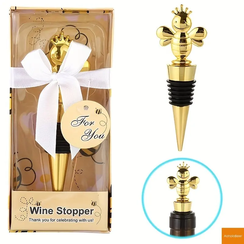 

Bar Decoration Tools Little Bee Shape Wine Bottle Stopper Fresh-keeping Cork Wine Stoppers Zinc Alloy Party Gifts for Guests