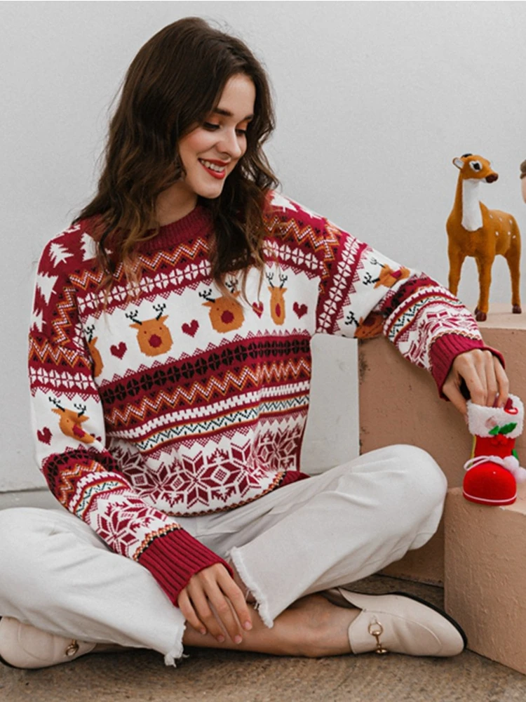 LAISIYI Knitted Sweaters Long Sleeve Pullovers Sweater Autumn O Neck Y2k Fashion Loose Christmas Sweater Winter Clothes Women
LAISIYI Knitted Sweaters Long Sleeve Pullovers Sweater Autumn O Neck Y2k Fashion Loose Christmas Sweater Winter Clothes Women