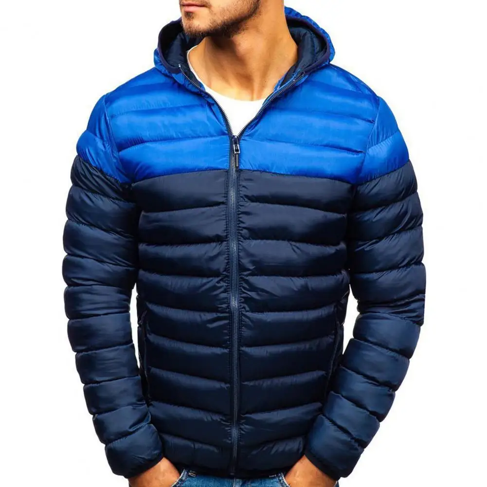 Men Hooded Jacket Color Block Zipper Long Sleeve Outerwear Autumn Winter Cotton Padded Thermal Windbreaker for Outdoor
Men Hooded Jacket Color Block Zipper Long Sleeve Outerwear Autumn Winter Cotton Padded Thermal Windbreaker for Outdoor