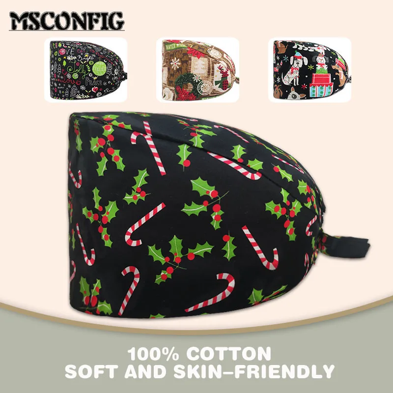 New Product Santa Claus Cotton Cartoon Print Ladies Nurse Hat Dentist Adjustable Beauty Salon Pet Shop Nursing Scrub
New Product Santa Claus Cotton Cartoon Print Ladies Nurse Hat Dentist Adjustable Beauty Salon Pet Shop Nursing Scrub