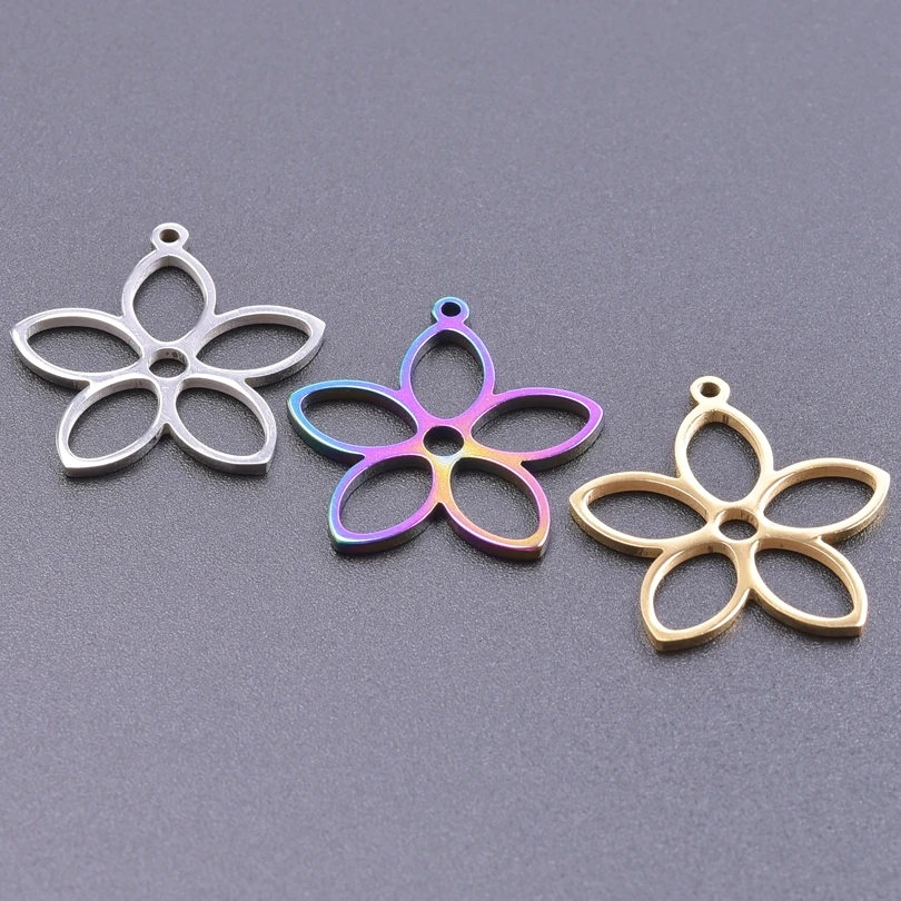 5pcs/Lot Stainless Steel Simple Peach Blossom Pear Blossom Plant Hollow Pendant Three Color Charms For Keychain Making Supplies
5pcs/Lot Stainless Steel Simple Peach Blossom Pear Blossom Plant Hollow Pendant Three Color Charms For Keychain Making Supplies