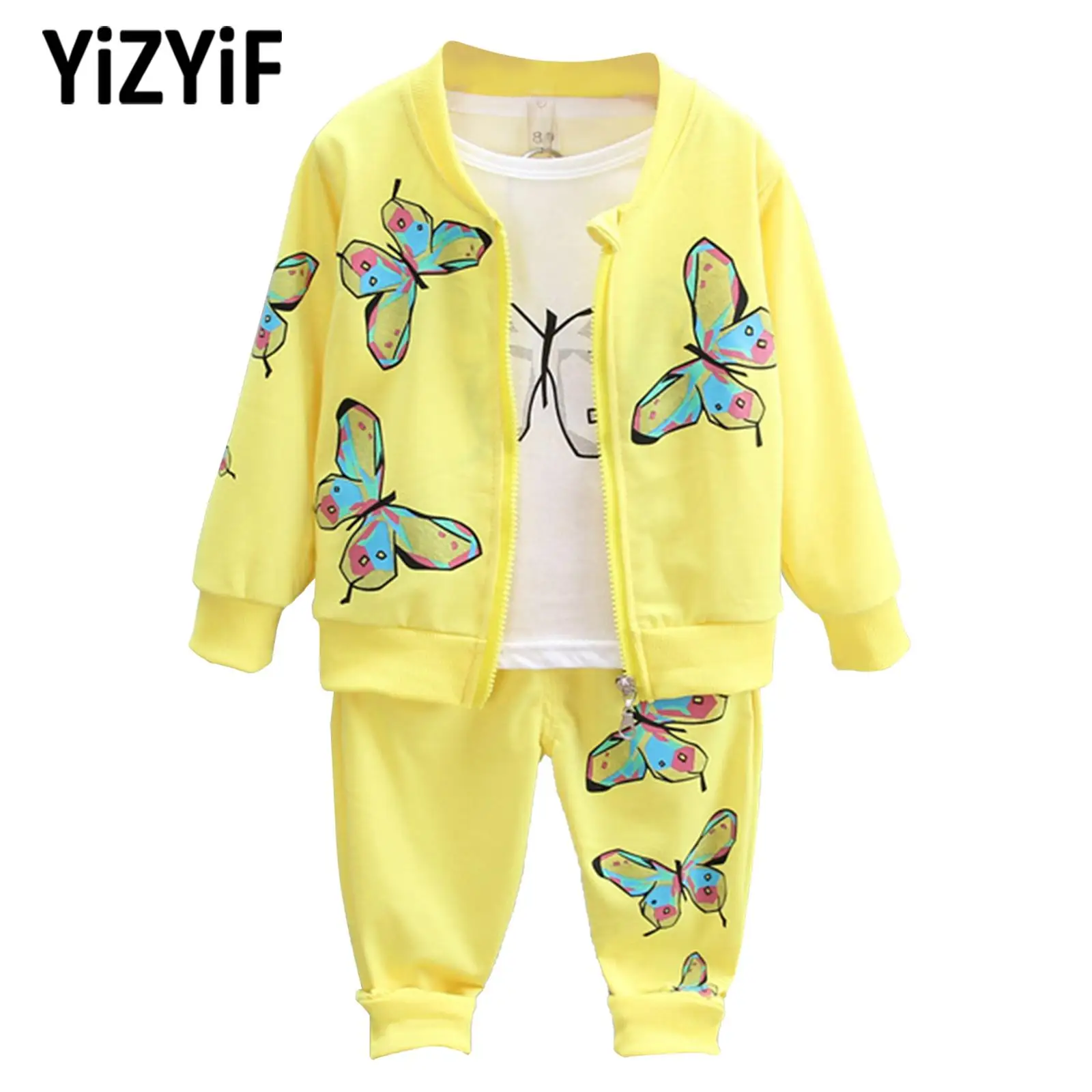 3Pcs Kids Boys Girls Casual Sport Outfits Tracksuit Cute Butterfly Print Long Sleeve T-Shirt Zip-up Coat Long Pants Clothes Sets
3Pcs Kids Boys Girls Casual Sport Outfits Tracksuit Cute Butterfly Print Long Sleeve T-Shirt Zip-up Coat Long Pants Clothes Sets