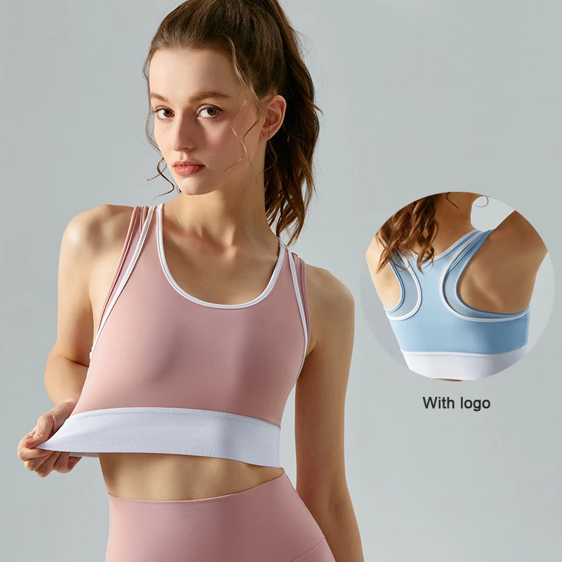 With Logo Fake Two-piece Women's Yoga Bra Mesh Breathable With Chest Pad Pilates Sports Bra Gym Running Exercise Crop Top
With Logo Fake Two-piece Women's Yoga Bra Mesh Breathable With Chest Pad Pilates Sports Bra Gym Running Exercise Crop Top
