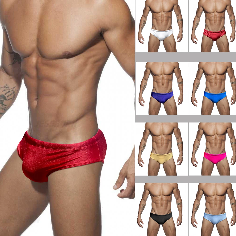 Solid Color Shiny Triangle Men's Swimming Trunks Sexy Fashion Low Waist Swimming Trunks Seaside Beach Spa Swimwear Gay Swimming
Solid Color Shiny Triangle Men's Swimming Trunks Sexy Fashion Low Waist Swimming Trunks Seaside Beach Spa Swimwear Gay Swimming