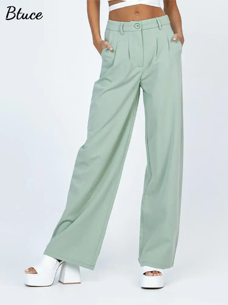 2022 Elegant High Waist Wide Leg Pants Solid Button Zipper Casual Suit Trousers Autumn Ladies Pockets All-match Straight Pant
2022 Elegant High Waist Wide Leg Pants Solid Button Zipper Casual Suit Trousers Autumn Ladies Pockets All-match Straight Pant