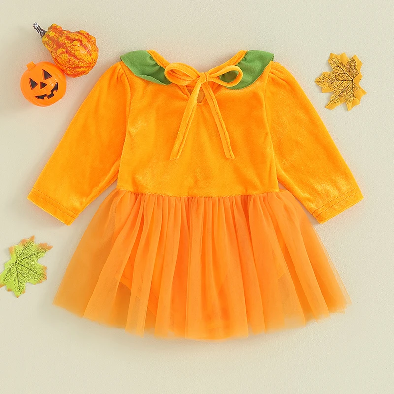 Infant Baby Girls Halloween Romper Dress Pumpkin Pattern Long Sleeve Round Neck Tulle Patchwork Jumpsuit
Infant Baby Girls Halloween Romper Dress Pumpkin Pattern Long Sleeve Round Neck Tulle Patchwork Jumpsuit