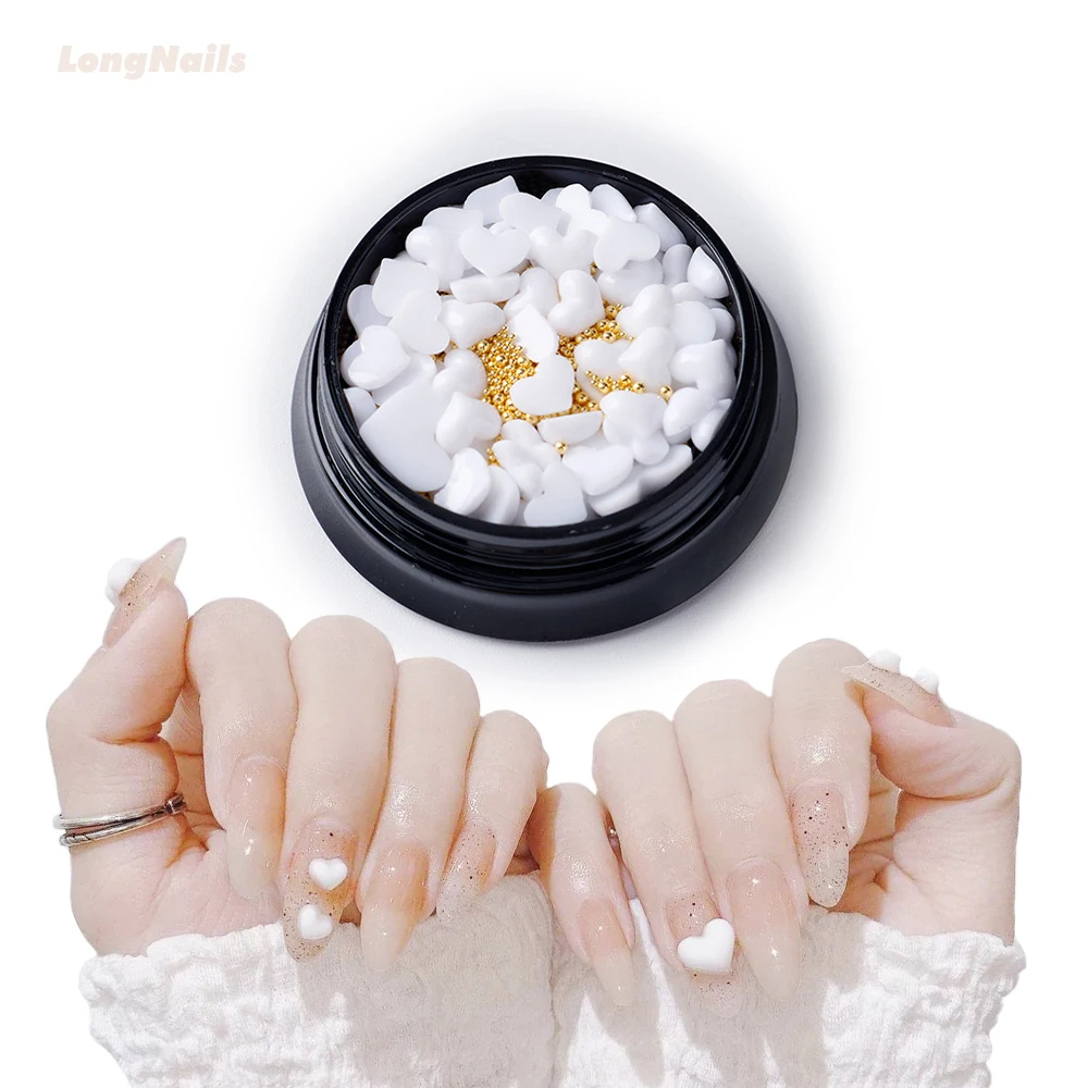 50pcs(Approx) Porcelain White Heart Embellishment Mix Size Flat Back Pure White Heart Manicure Nail Arts Adorn Accessories 3+6mm
50pcs(Approx) Porcelain White Heart Embellishment Mix Size Flat Back Pure White Heart Manicure Nail Arts Adorn Accessories 3+6mm