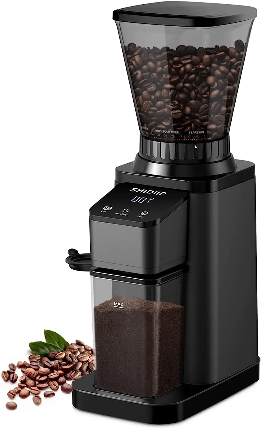Anti-static Conical Burr Coffee Grinder, Touchscreen Electric Adjustable Burr Mill with 48 Precise Grind Settings for 2-12 Cup,
Anti-static Conical Burr Coffee Grinder, Touchscreen Electric Adjustable Burr Mill with 48 Precise Grind Settings for 2-12 Cup,