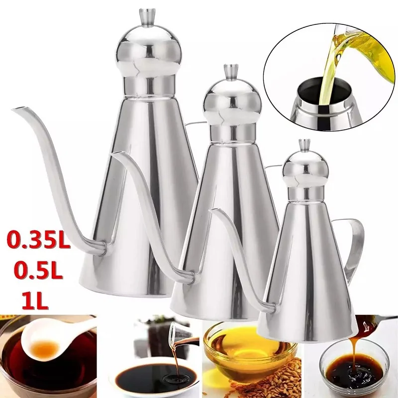 Stainless Steel Olive Oil Vinegar Dispenser Pot Home Kitchen Restaurant Seasoning Condiment Jar Container Storage Bottles Teapot
Stainless Steel Olive Oil Vinegar Dispenser Pot Home Kitchen Restaurant Seasoning Condiment Jar Container Storage Bottles Teapot