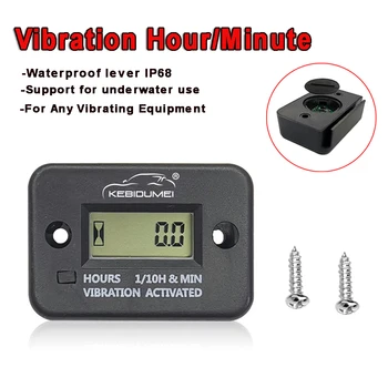 Vibration Hour Meter Wireless Digital LED Resettable Engine Gauge for Gas Generator Lawn Mower Motor ATV With Replacable Battery
