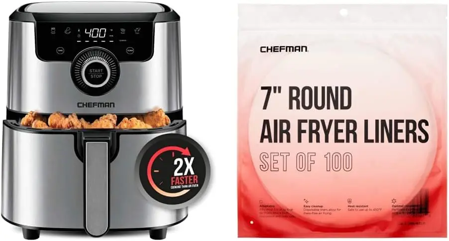Fryer Healthy Cooking, 4.5 Qt & Disposable Air Fryer Liners, Heat-Resistant Parchment Paper For Baskets, 100 Pack, 7\u201D R
Fryer Healthy Cooking, 4.5 Qt & Disposable Air Fryer Liners, Heat-Resistant Parchment Paper For Baskets, 100 Pack, 7\u201D R