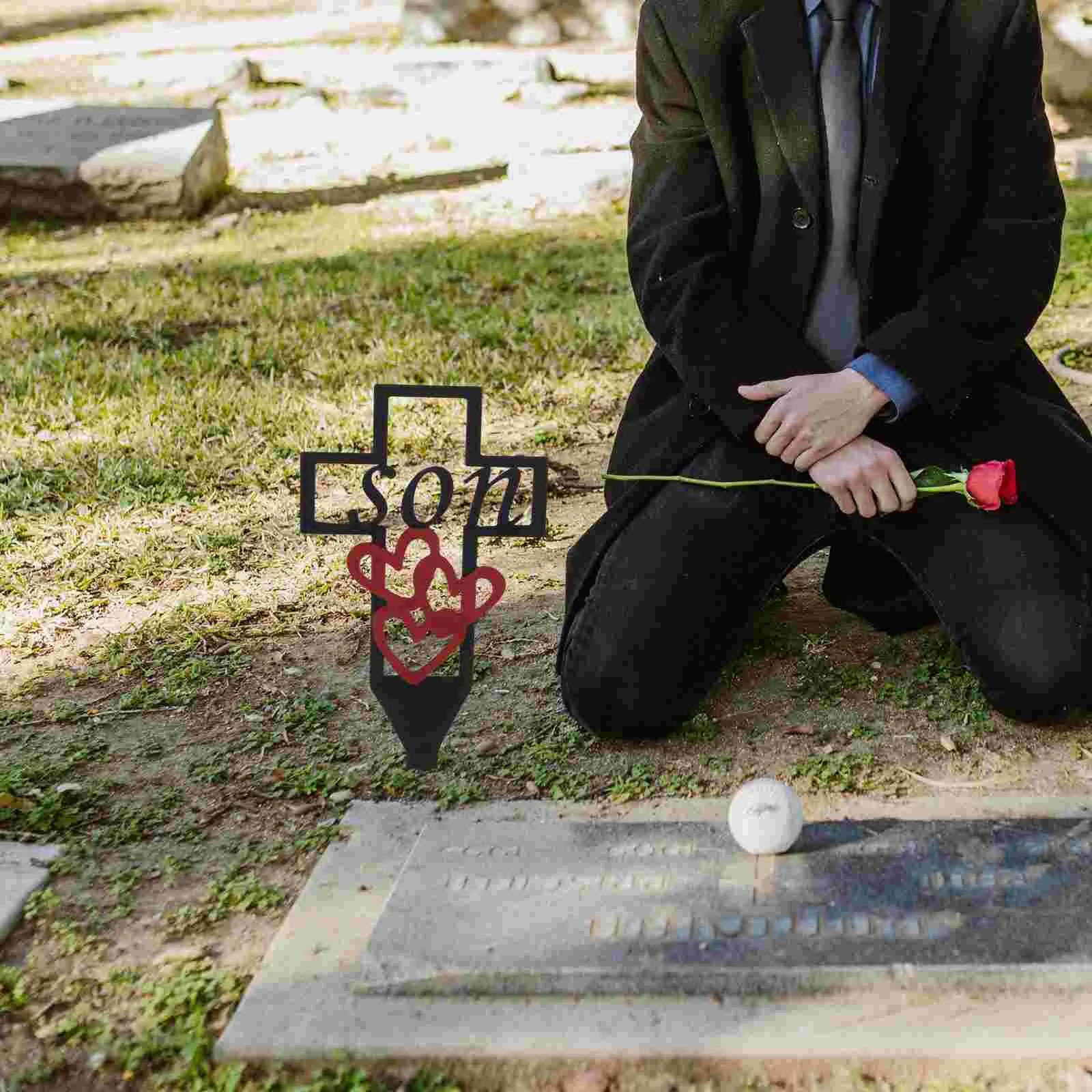 Grave Marker Relatives in Cemetery Memorial Decorations Metal Cross Garden Stake
Grave Marker Relatives in Cemetery Memorial Decorations Metal Cross Garden Stake