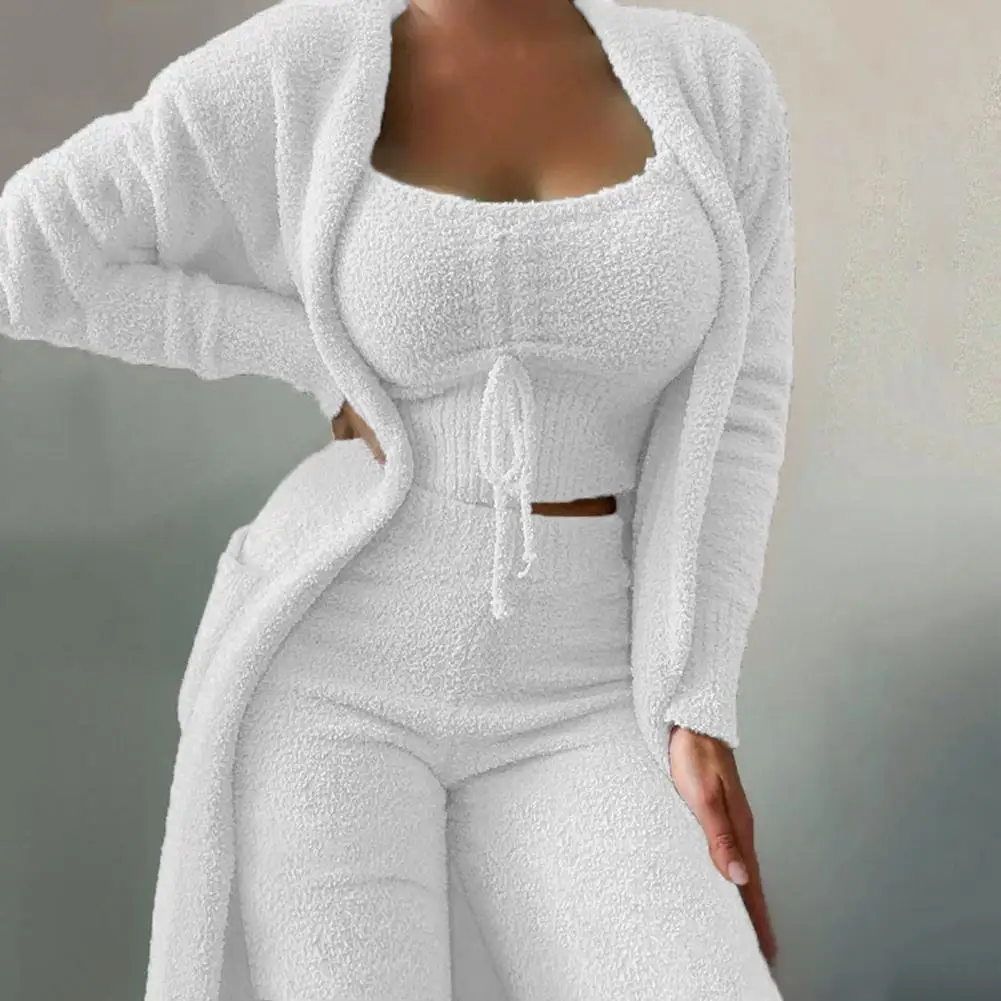3 Pcs/Set Lady Nightie Set Trendy Drawstring Crop Tops Trousers Set Elastic Waist Crop Tops Trousers Set for Home Wear 2022
3 Pcs/Set Lady Nightie Set Trendy Drawstring Crop Tops Trousers Set Elastic Waist Crop Tops Trousers Set for Home Wear 2022
