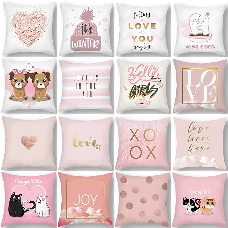 Pink Cute Pillows Valentines Day Decorative Pillowcase 45x45 Sofa Cushion Cover Birthday Wedding Gift Car Pillow Case Home Decor
Pink Cute Pillows Valentines Day Decorative Pillowcase 45x45 Sofa Cushion Cover Birthday Wedding Gift Car Pillow Case Home Decor
