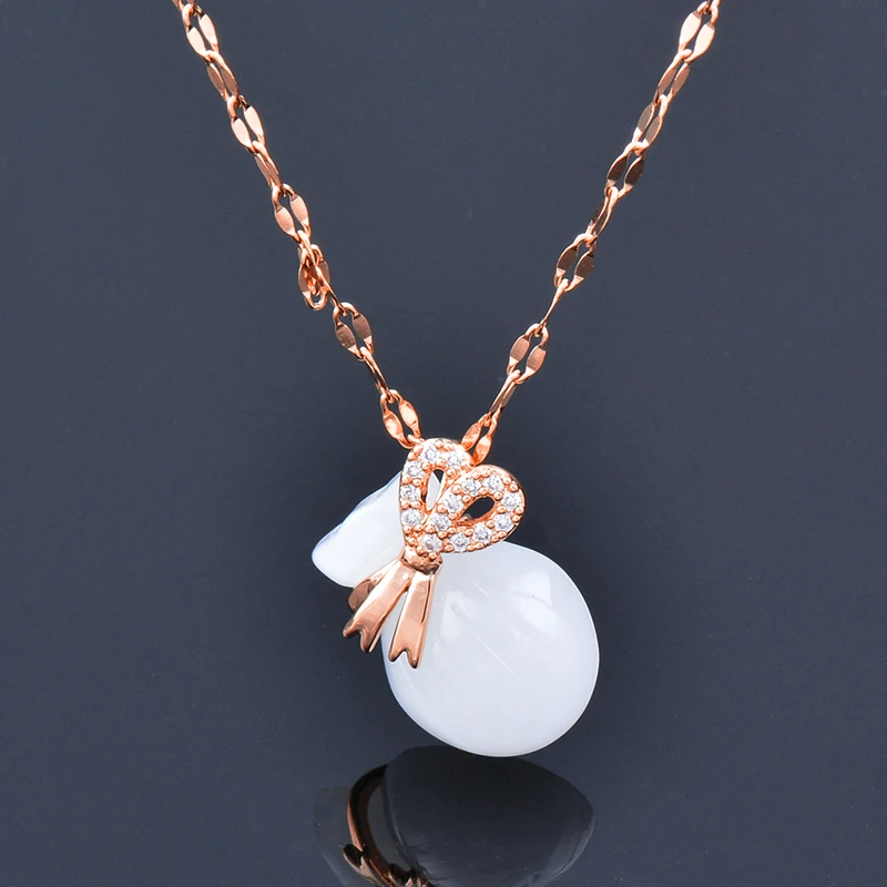 KIOOZOL Cute White Pocket Bag Pink Bow Pendant Stain less steel Necklace For Women Wedding Party jewelry 2022 New 214 KO1
KIOOZOL Cute White Pocket Bag Pink Bow Pendant Stain less steel Necklace For Women Wedding Party jewelry 2022 New 214 KO1