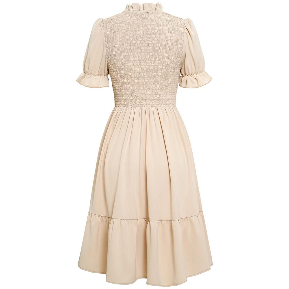 Women Vintage Fashion Ruffles Dress Solid Color Sexy A-Line Elastic Waist Up Summer Boho Casual Party Elegant Dresses
Women Vintage Fashion Ruffles Dress Solid Color Sexy A-Line Elastic Waist Up Summer Boho Casual Party Elegant Dresses