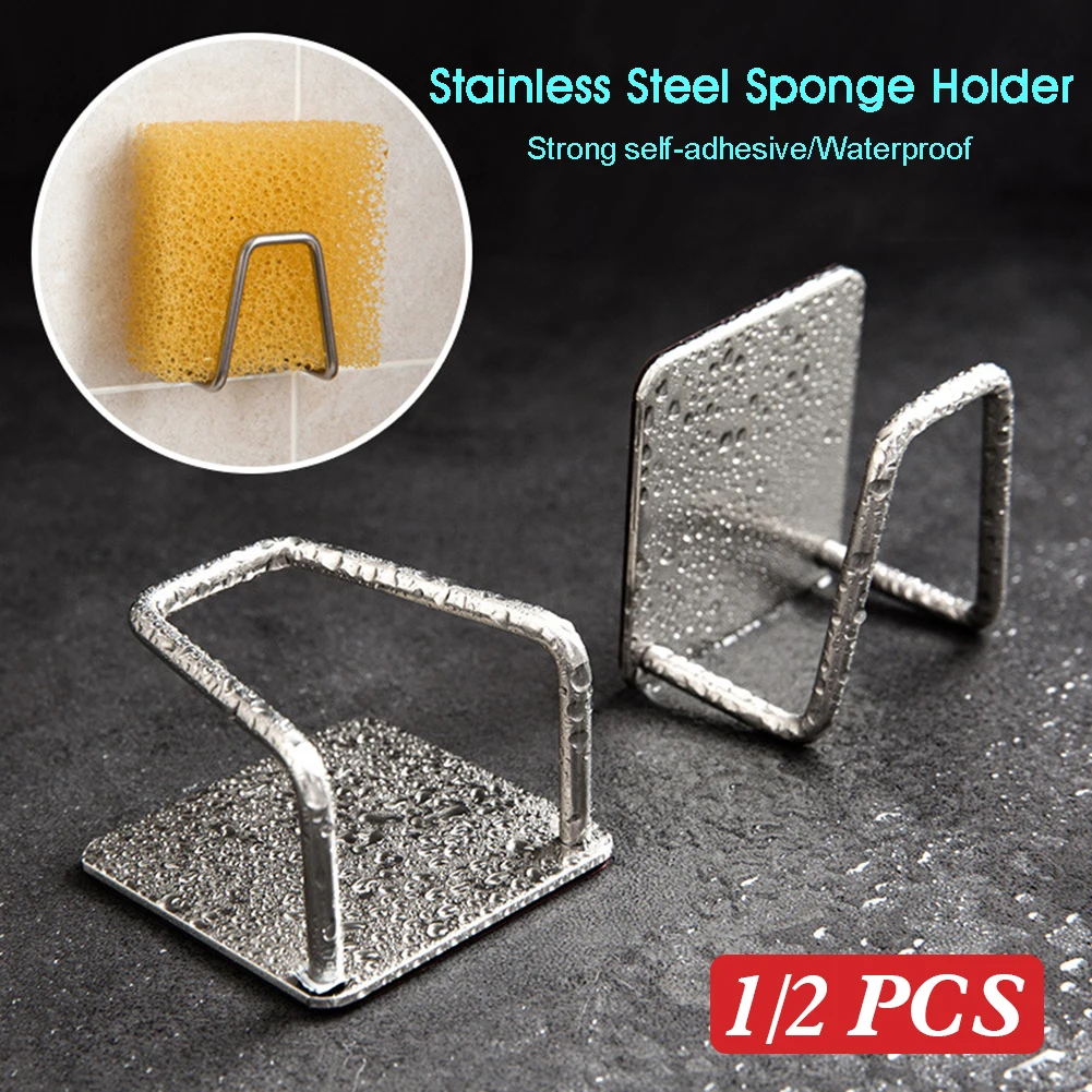 Kitchen Stainless Steel Sponges Holder Self Adhesive Drain Drying Rack Kitchen Wall Hooks Accessories Storage Organizer
Kitchen Stainless Steel Sponges Holder Self Adhesive Drain Drying Rack Kitchen Wall Hooks Accessories Storage Organizer