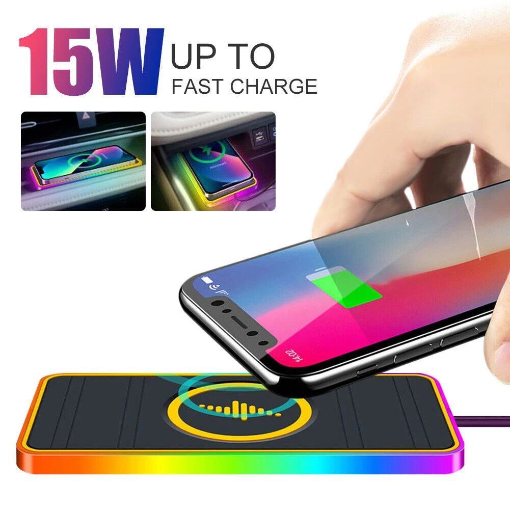 Car Wireless Charger 15W Wireless Phone Charger USB/Type-C with LED Atmosphere Light Overvoltage Protection for SUV Truck Sedan
Car Wireless Charger 15W Wireless Phone Charger USB/Type-C with LED Atmosphere Light Overvoltage Protection for SUV Truck Sedan