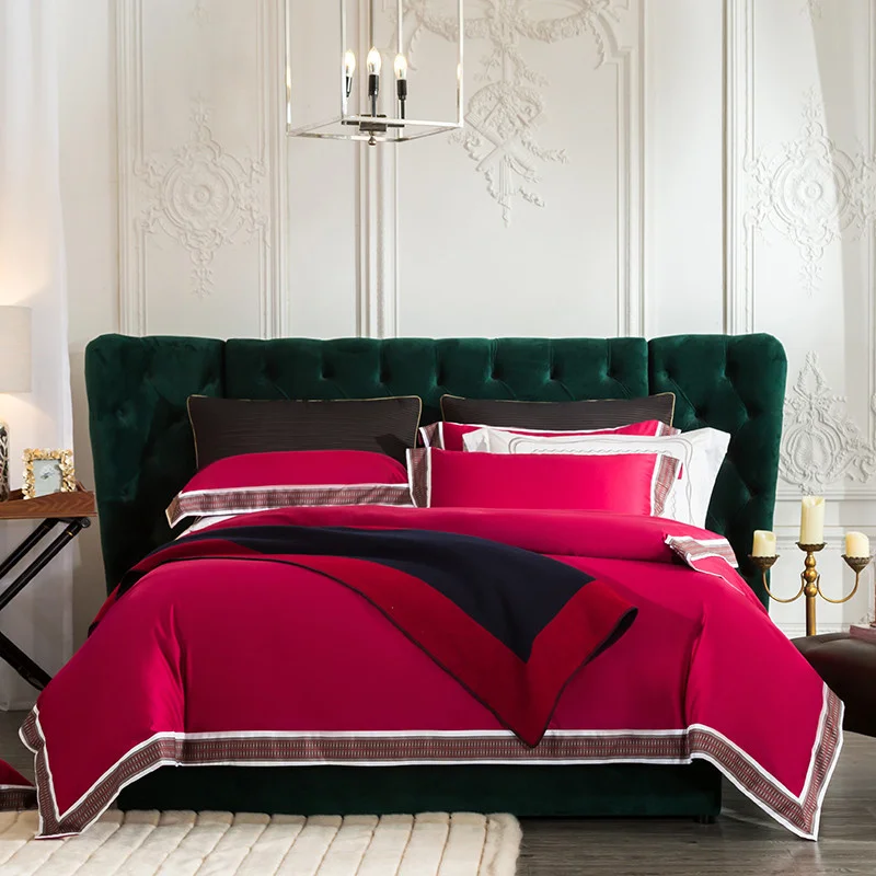 Red Pink Gray White Pure Color Satin Egyptian Cotton Queen King Size Duvet Cover Bed Linen Fitted Sheet Pillowcases Bedding Set
Red Pink Gray White Pure Color Satin Egyptian Cotton Queen King Size Duvet Cover Bed Linen Fitted Sheet Pillowcases Bedding Set