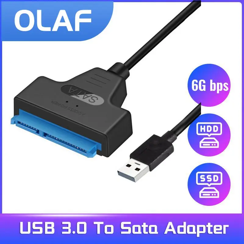 Адаптер Olaf 6 Гбит/с Sata к USB 3 0 для внешнего жесткого диска 2,5 дюйма SSD жесткого диска SATA 3 22-контактный адаптер USB 3,0 к Sata 3 шнур 
Адаптер Olaf 6 Гбит/с Sata к USB 3 0 для внешнего жесткого диска 2,5 дюйма SSD жесткого диска SATA 3 22-контактный адаптер USB 3,0 к Sata 3 шнур