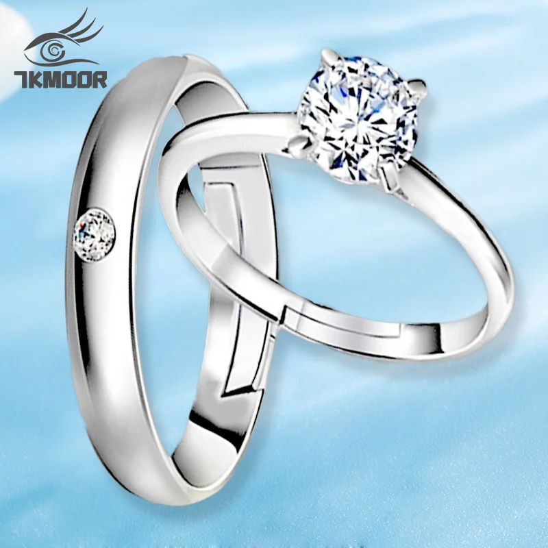 Wedding Rings Set For Men Promise Engagement Ring Adjustable Crystal Couple Rings Set For Women Sliver color Ring For Couples
Wedding Rings Set For Men Promise Engagement Ring Adjustable Crystal Couple Rings Set For Women Sliver color Ring For Couples