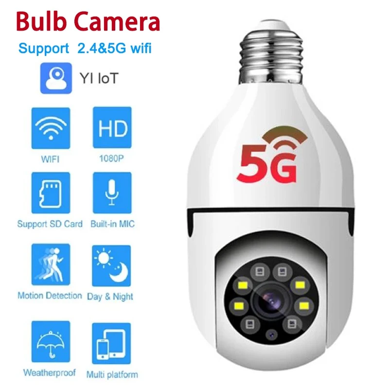 5G Wifi E27 Bulb Surveillance Camera Night Vision Full Color Automatic Human Tracking 4X Digital Zoom Video Security Monitor
5G Wifi E27 Bulb Surveillance Camera Night Vision Full Color Automatic Human Tracking 4X Digital Zoom Video Security Monitor
